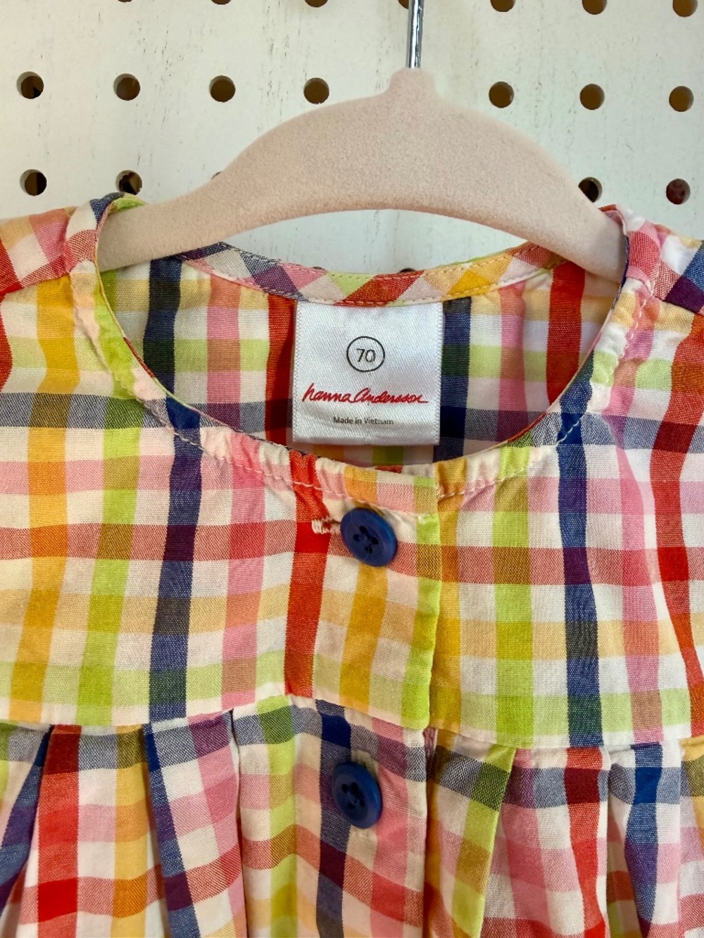 Hanna Andersson Multicolor Plaid Baby Dress & Bloomer Set - Size 6 - 12M - Picture 2 of 7